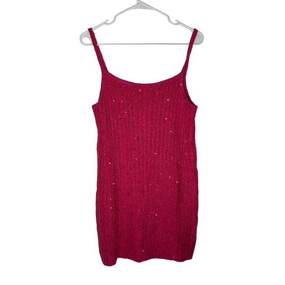 Rumored Knit Sweater Dress Women's Size Medium in Hot Pink New With Tags! - Picture 1 of 5